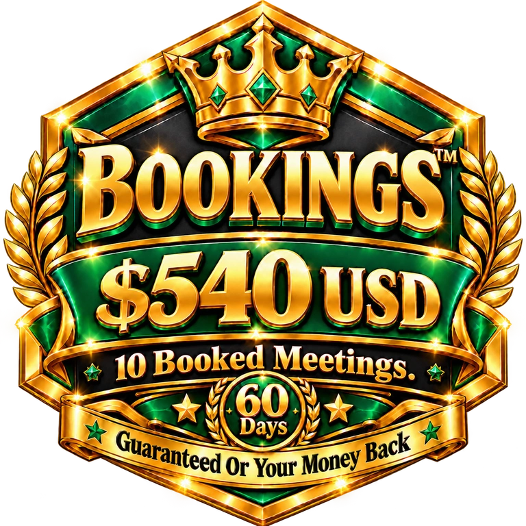 BOOKINGS: ten qualified booked appointments for $540 first purchase