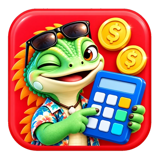 Trustko product icon for Profit Logic Calculator showing calculator controls, money symbols, analysis, and commercial scenario modeling tools.