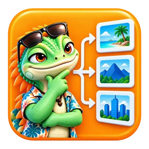 Trustko product icon for Scenario Planning showing destination choices, branching arrows, strategic alternatives, and comparative business planning paths.