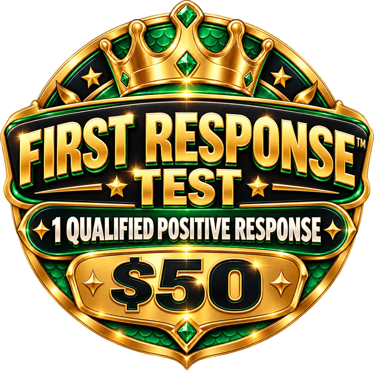 First Response Test seal: one Qualified Positive Response for $50